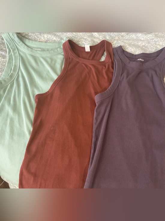 Old Navy Tops - Women’s Ribbed Tank Top lot- Mint, Rust, Plum